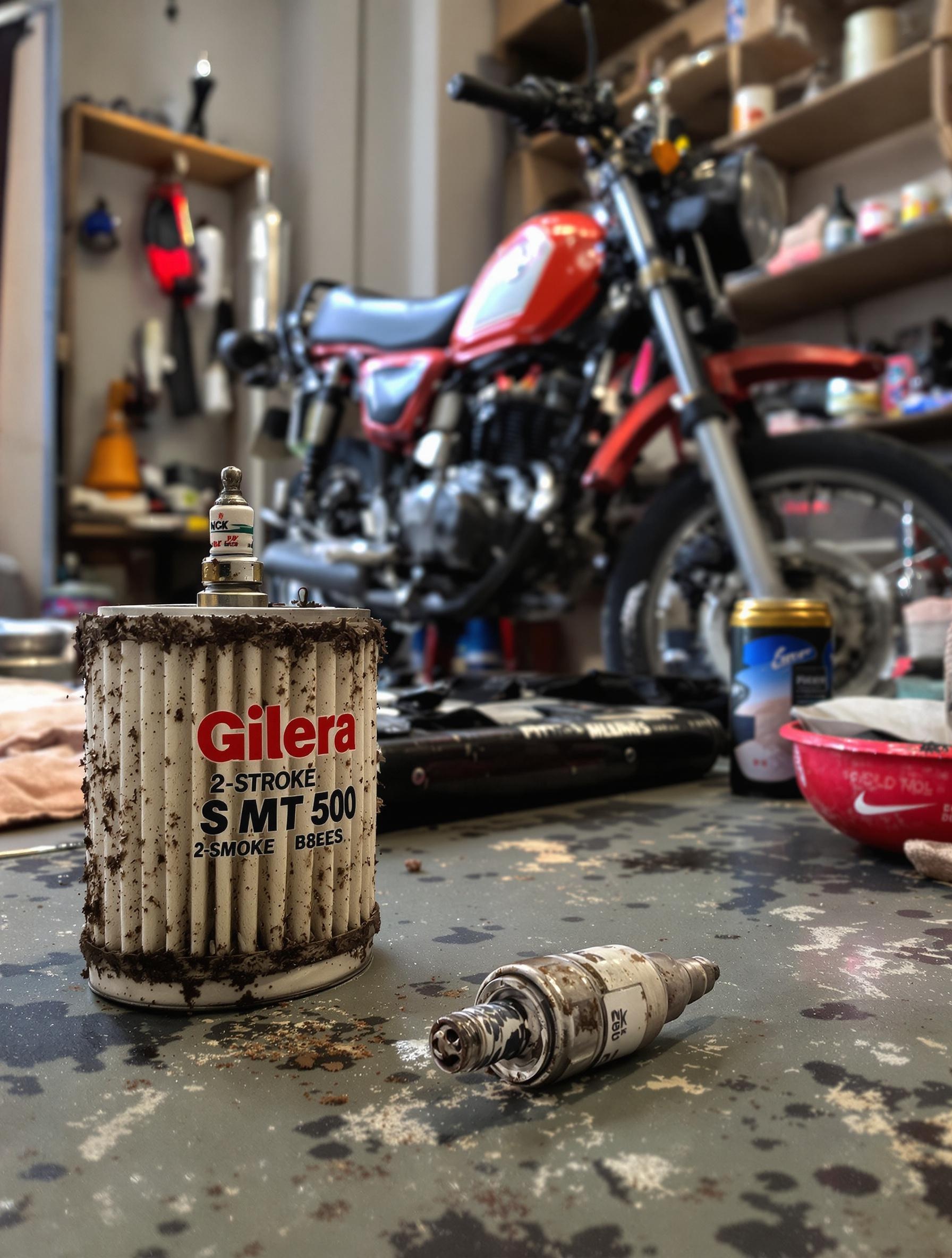 Entretien de la Gilera SMT 50 avec filtre et bougie NGK B8ES