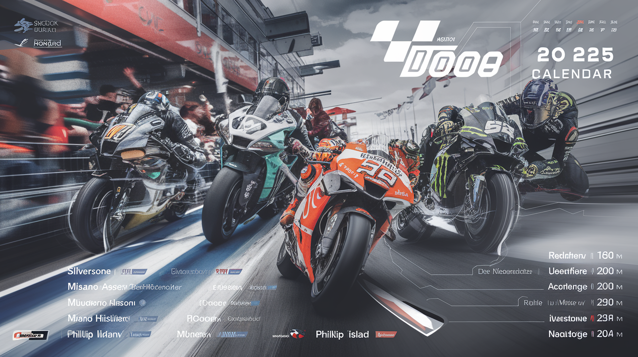 Calendrier visuel circuits MotoGP 2025