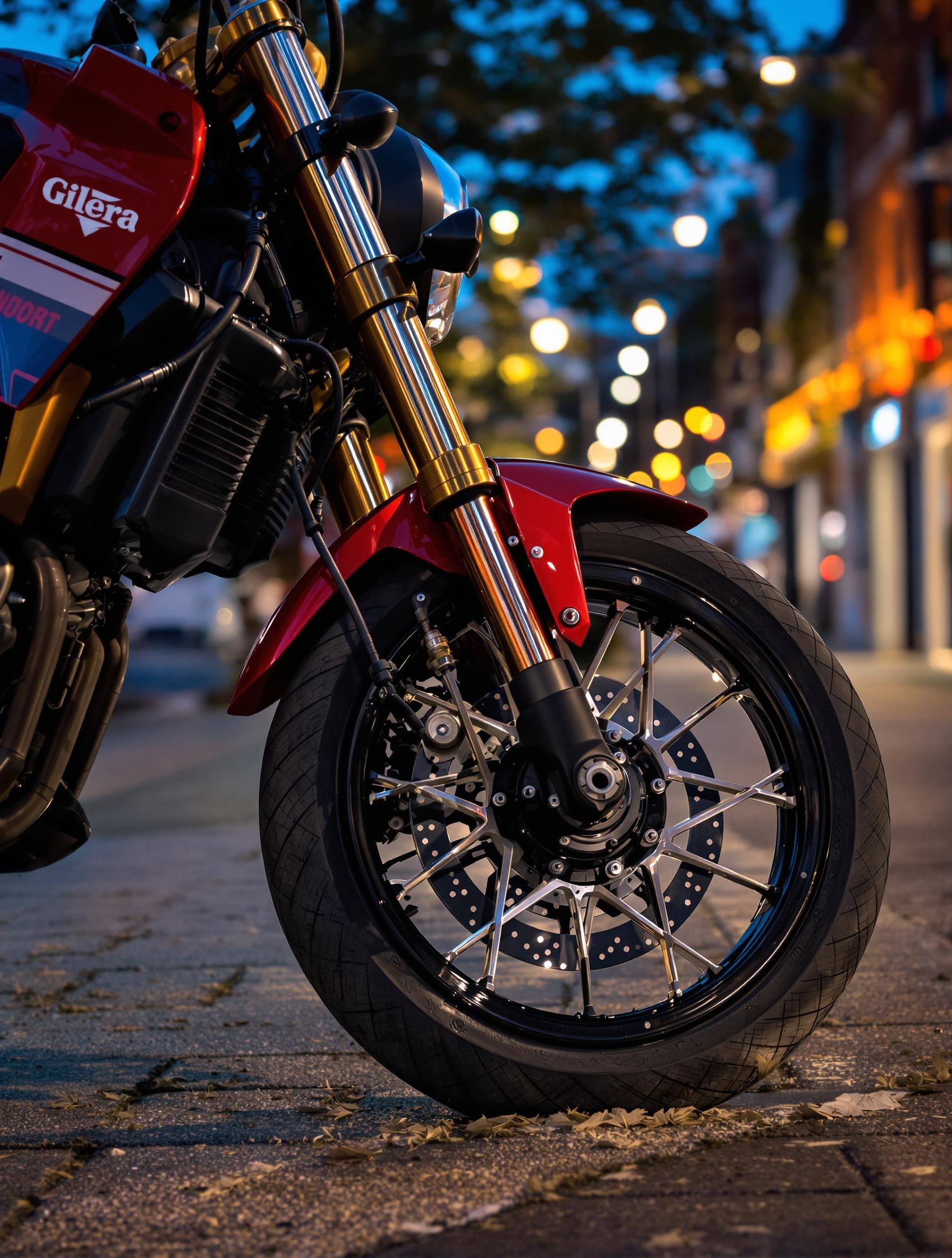 Jantes en inox et pneus tubeless de la Gilera SMT 50