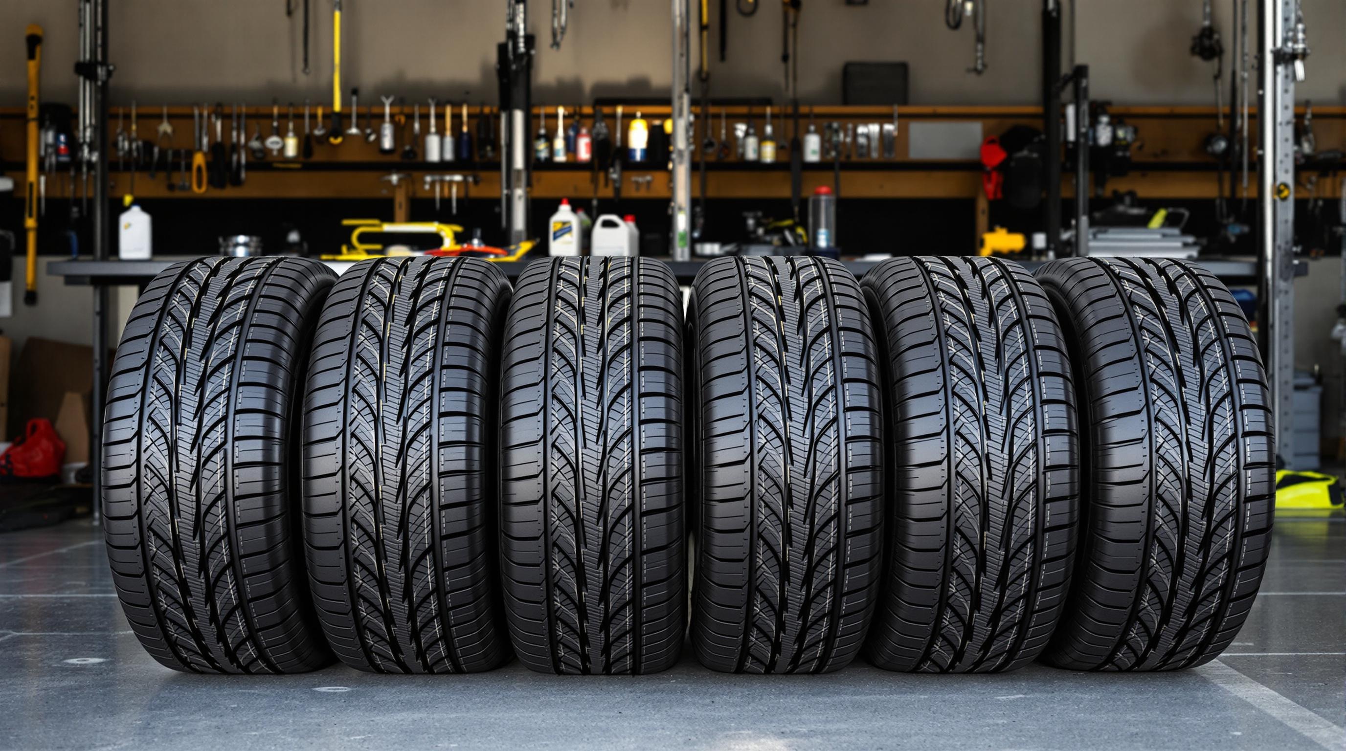 Pneus Goodyear Vector 4Seasons Gen-3 neufs devant un atelier