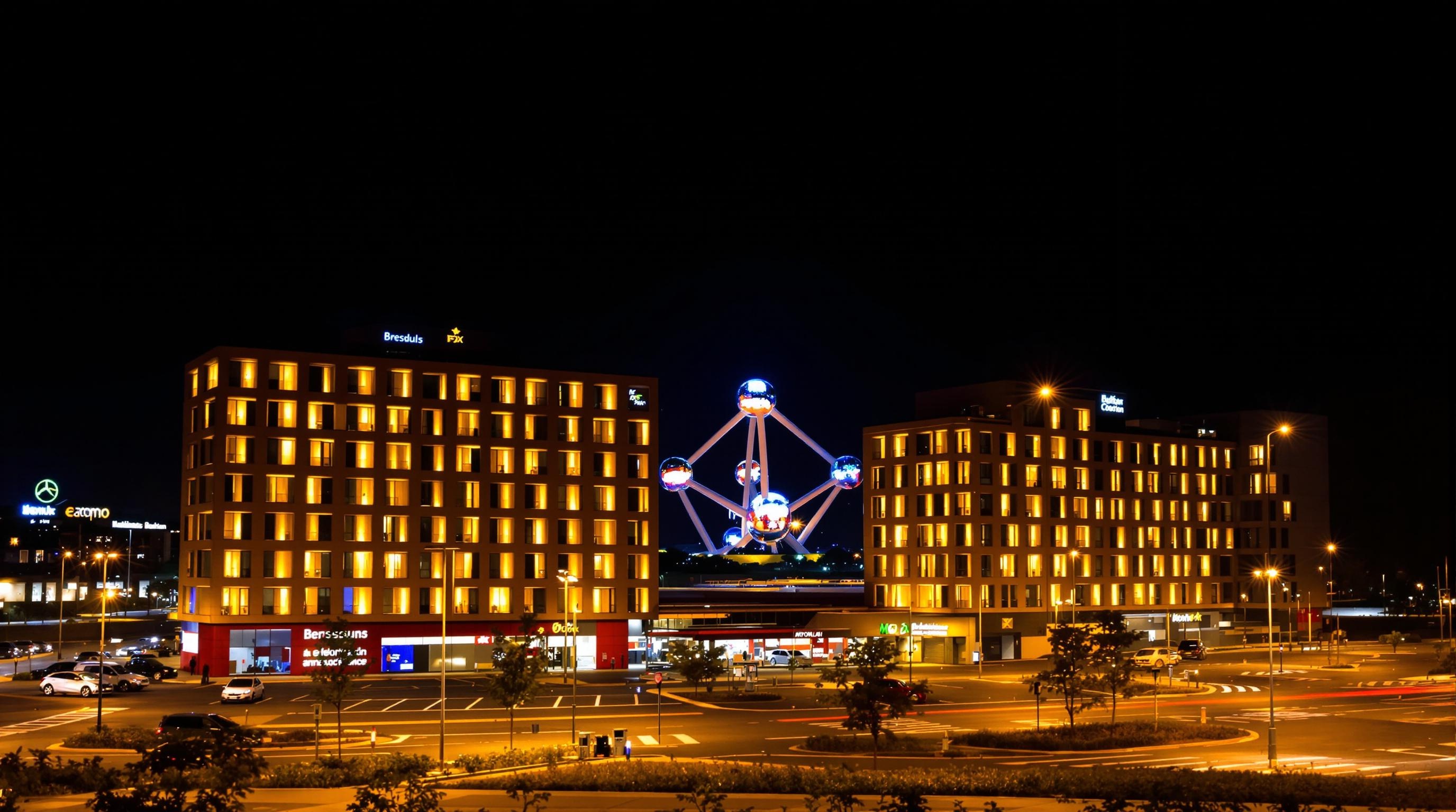 Vue sur l'Atomium depuis l’hôtel ibis Brussels Expo, partenaire du salon