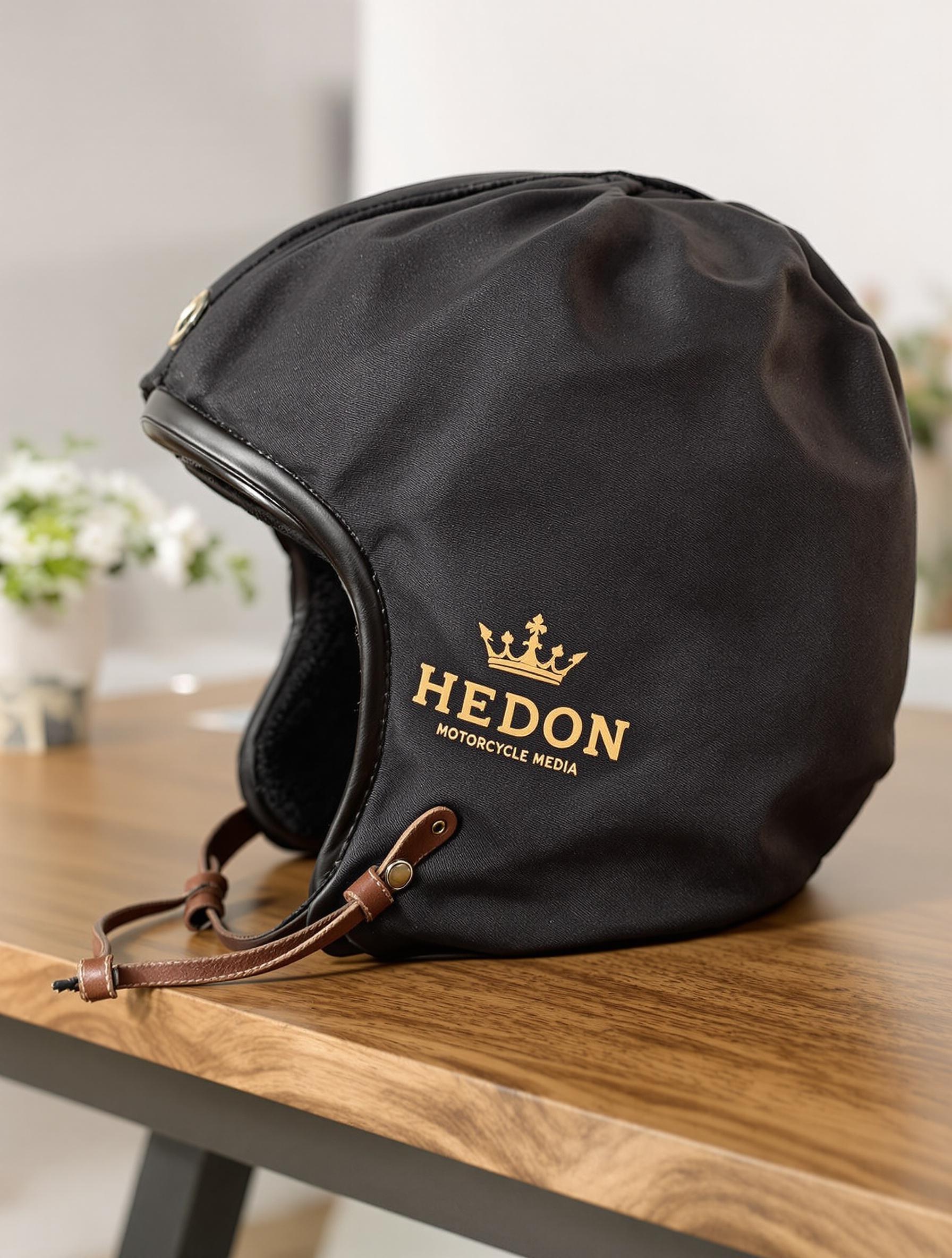 housse vintage casque moto coton épais noir Hedon