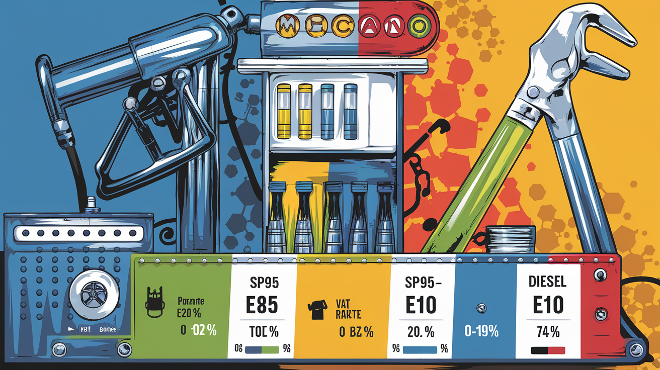 Comparatif de la fiscalité entre E85, SP95 et gazole en France