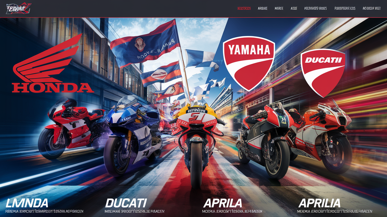 Logos et motos mythiques Honda Yamaha Ducati Aprilia MotoGP