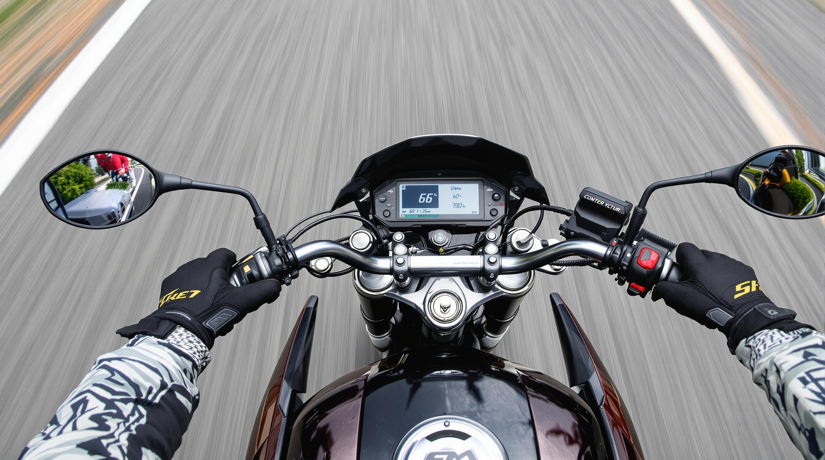 vue de dessus d'un contre-braquage moto, explication physique