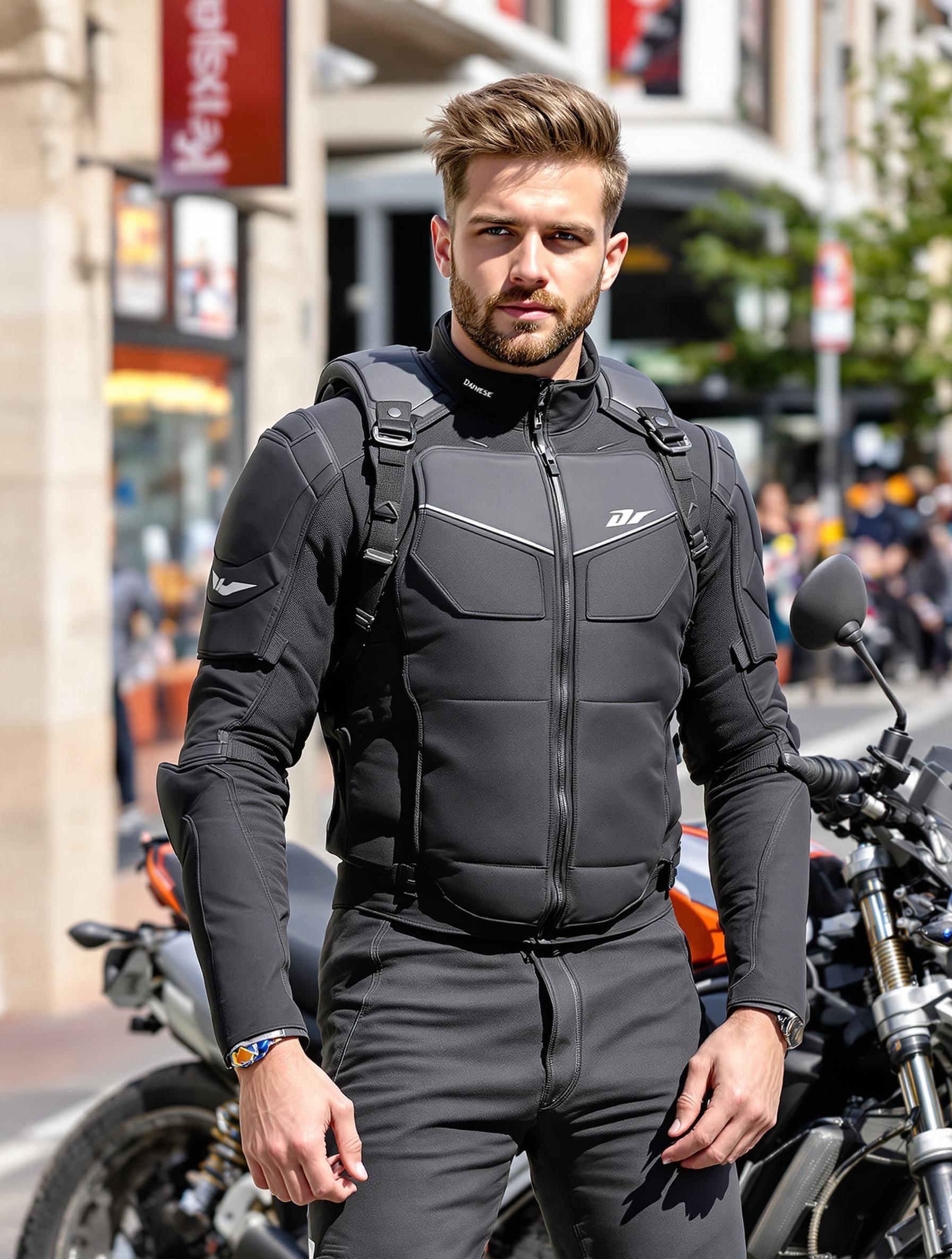 Motard urbain Blouson Airbag Smart Jacket Dainese protections intégrées