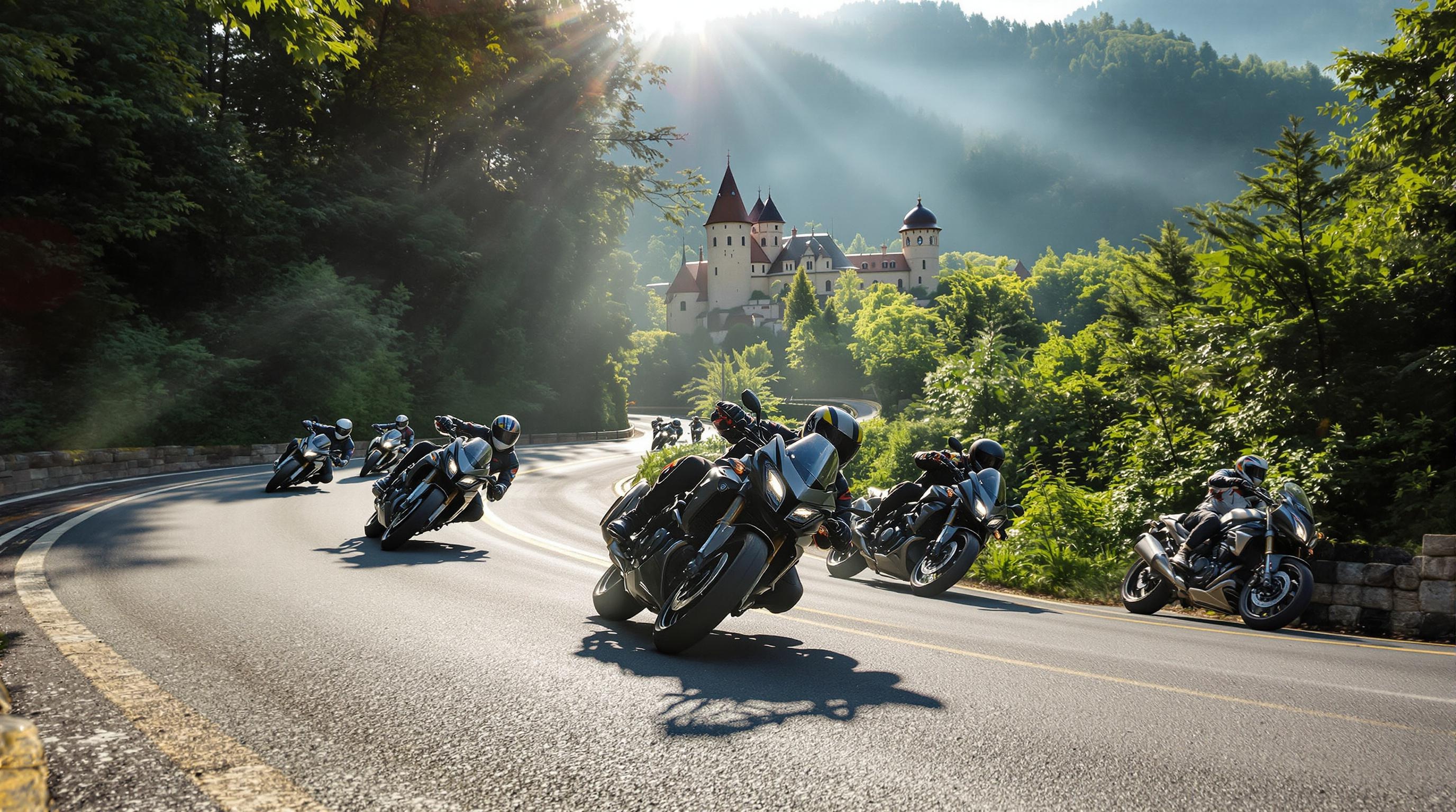 groupe motards Vallée de la Chevreuse virages châteaux forêt