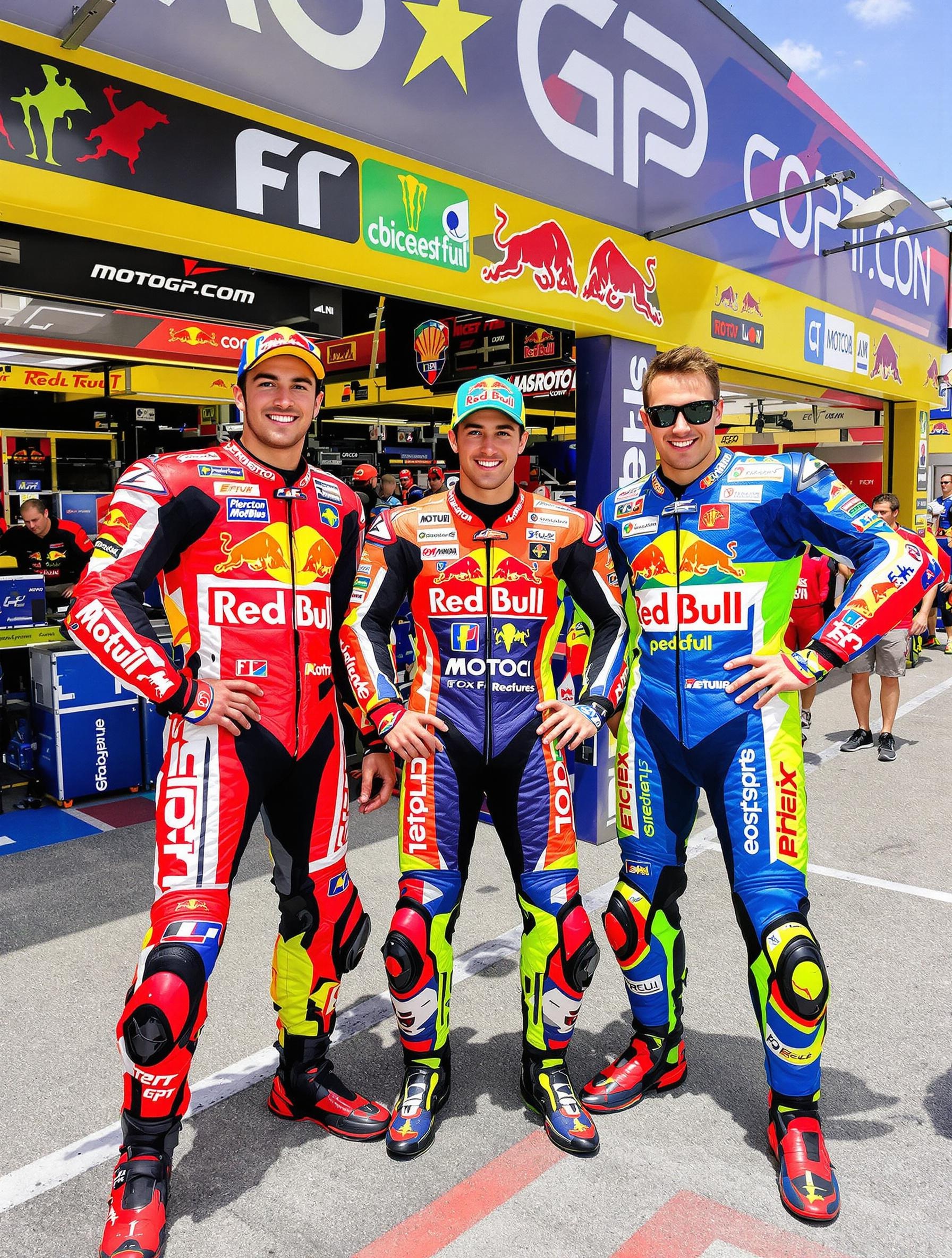 Portrait pit-lane Quartararo Zarco Bezzecchi MotoGP