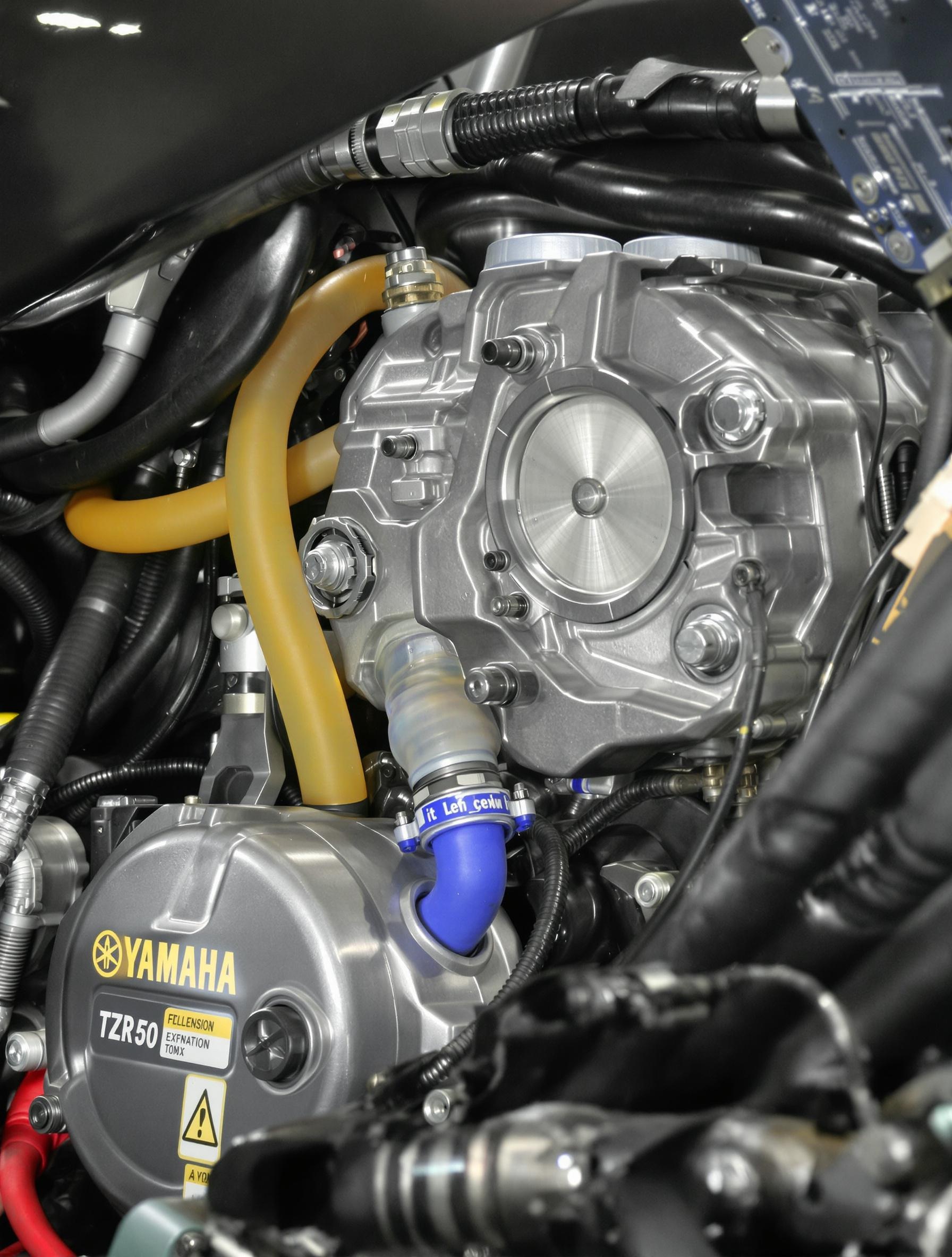 Radiateur de Yamaha TZR 50 ouvert pour purge des durites et vase d'expansion