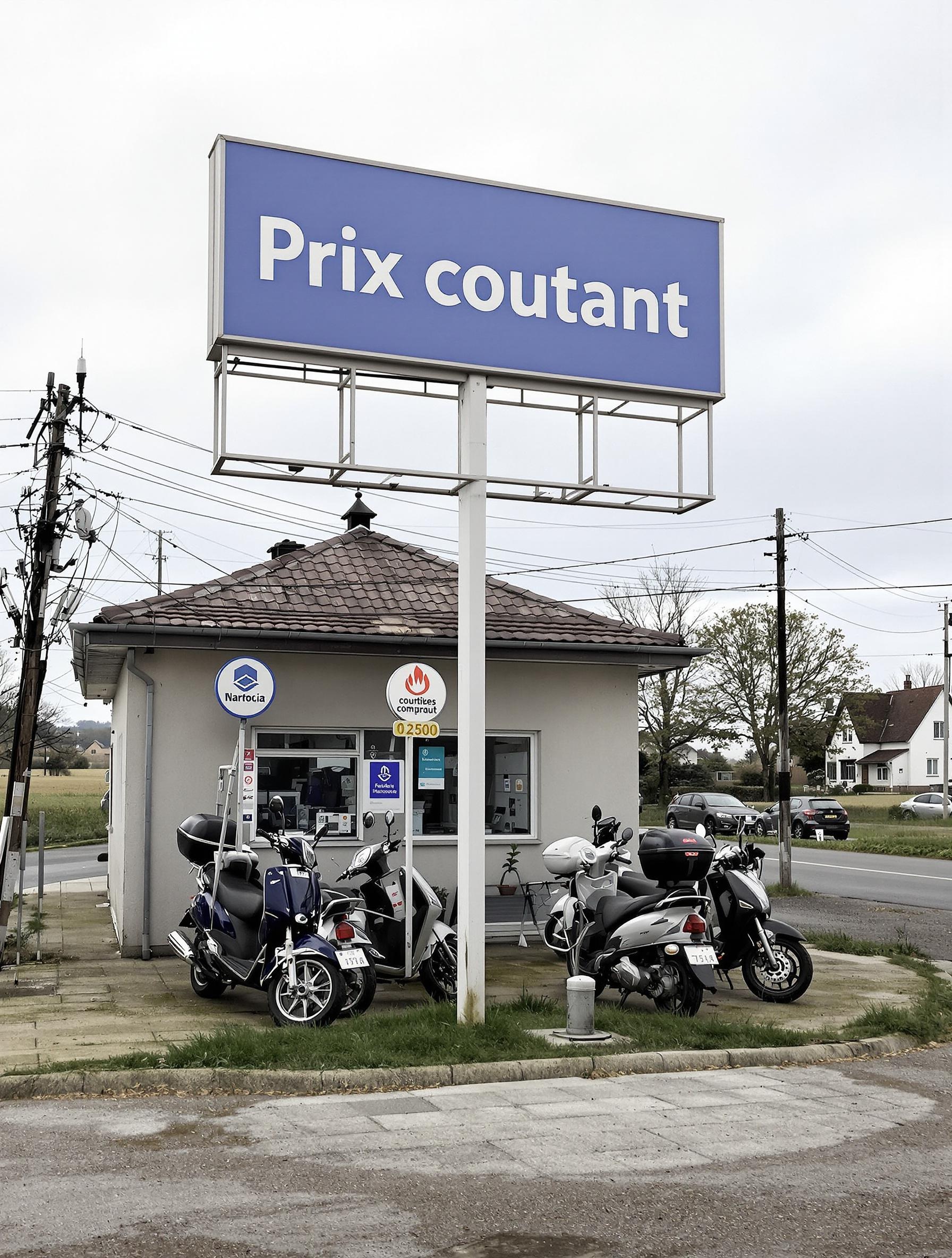 Station-service affichant Prix coûtant province scooters urbain rural France