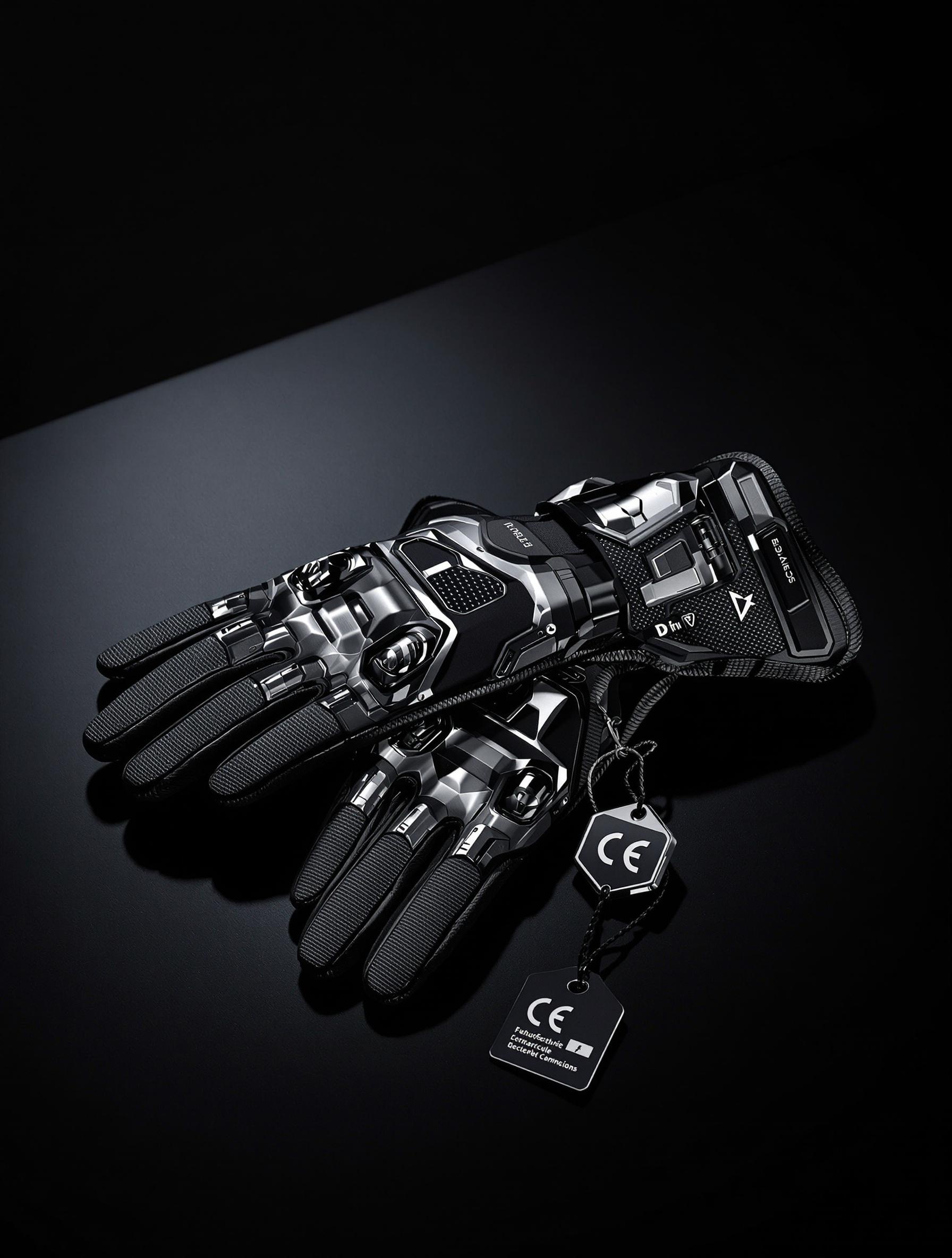 Photo studio d’équipements moto high-tech slider SuperFabric gants connectés