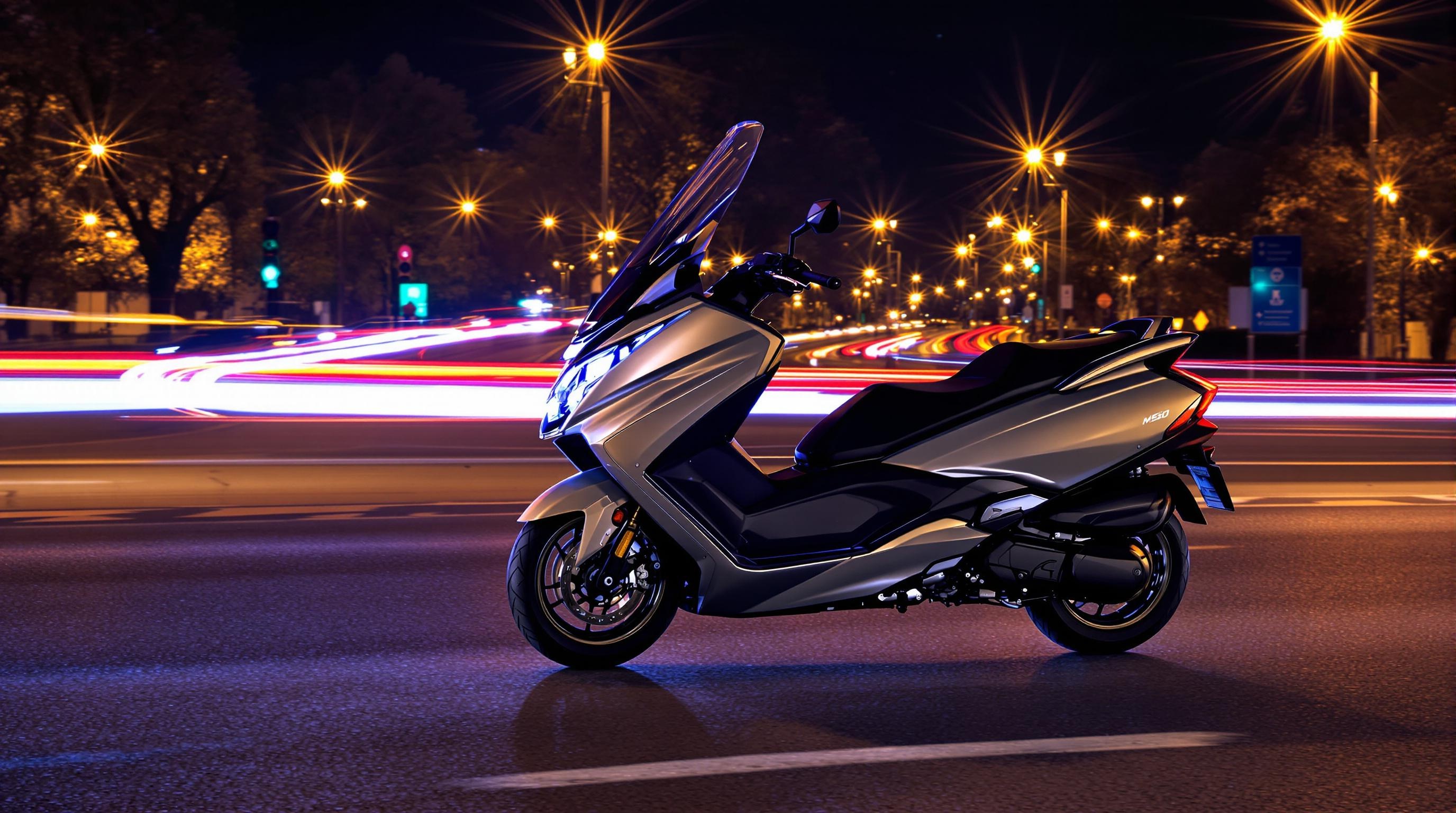 Suzuki Burgman 650 Executive de nuit sur le périphérique parisien