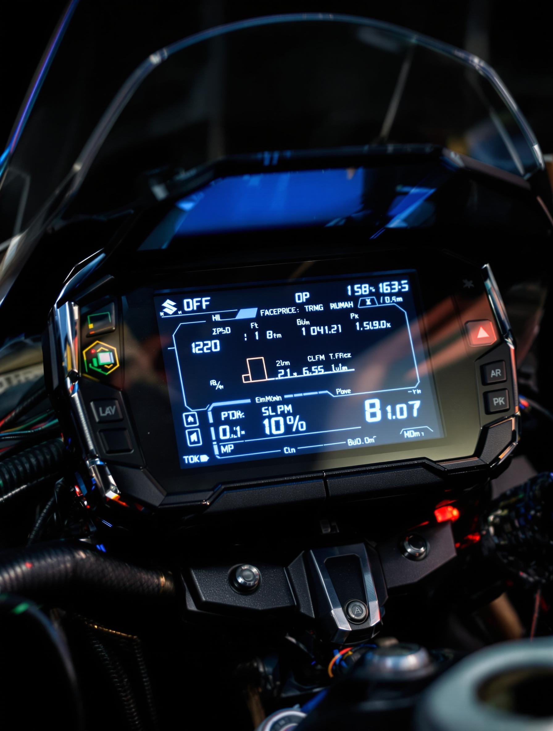 Tableau de bord TFT Hayabusa 2025 connecté OBD2-2