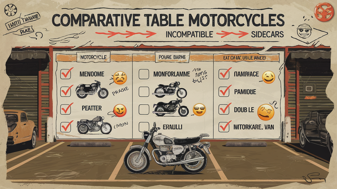 Tableau motos compatibles side-car Gianni Barlot