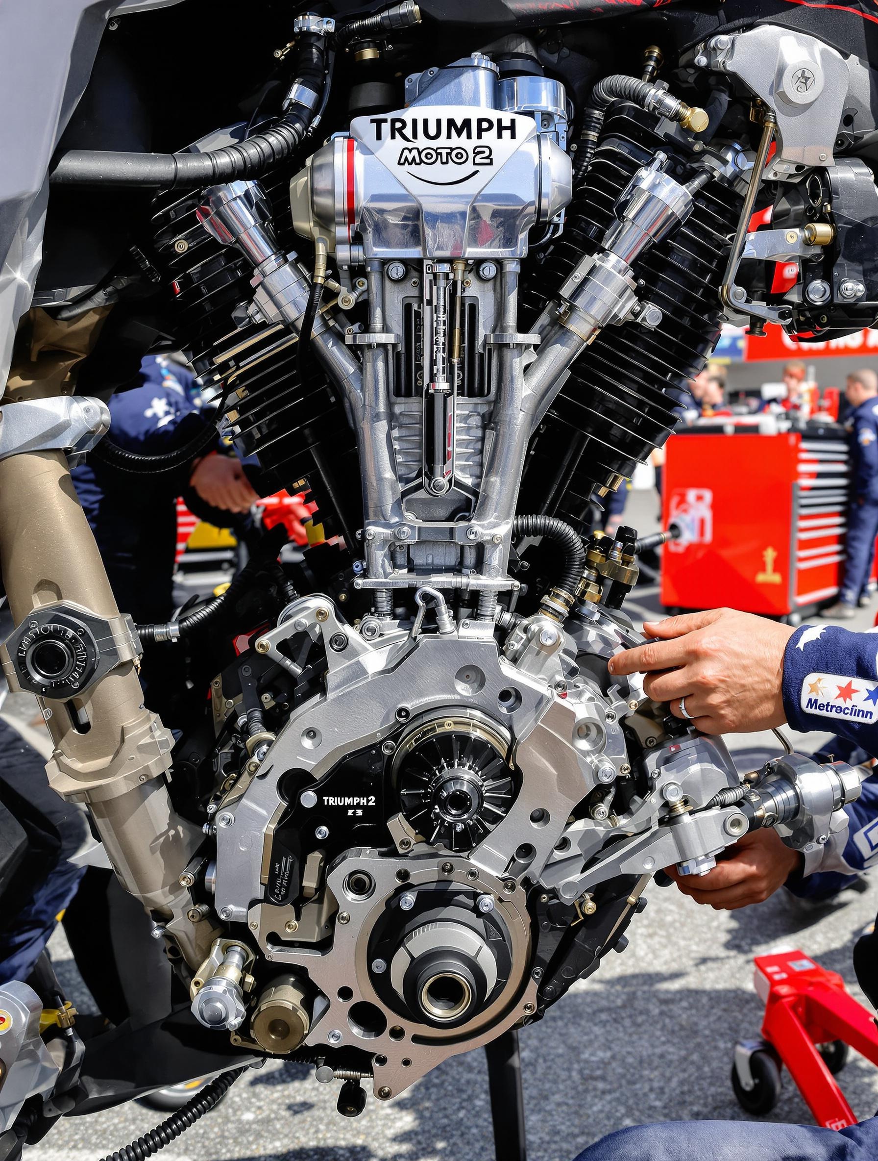 Triumph moteur unique Moto2 gearbox padock