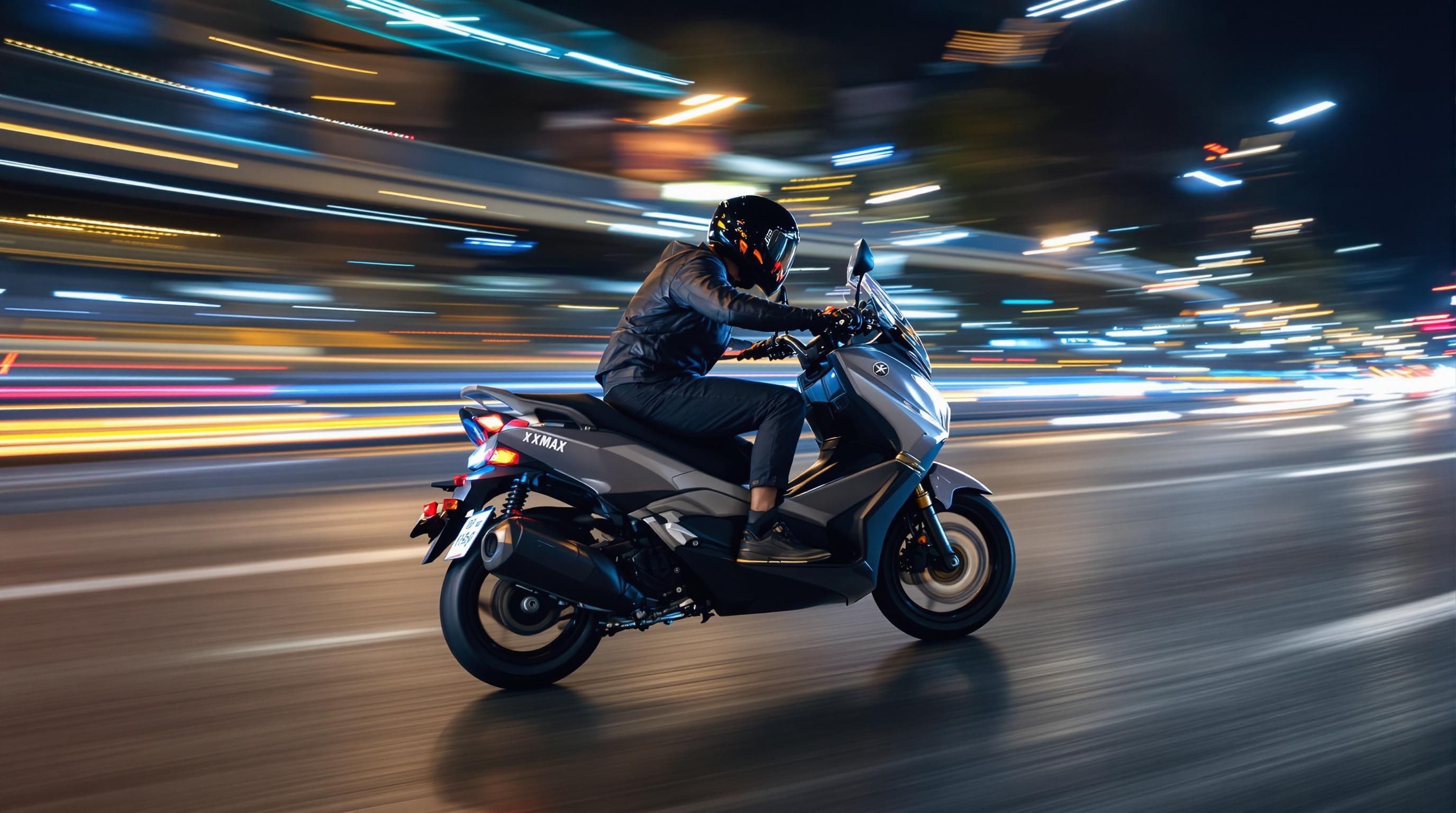 Yamaha XMAX 125 atteignant sa vitesse maximale sur le périphérique parisien